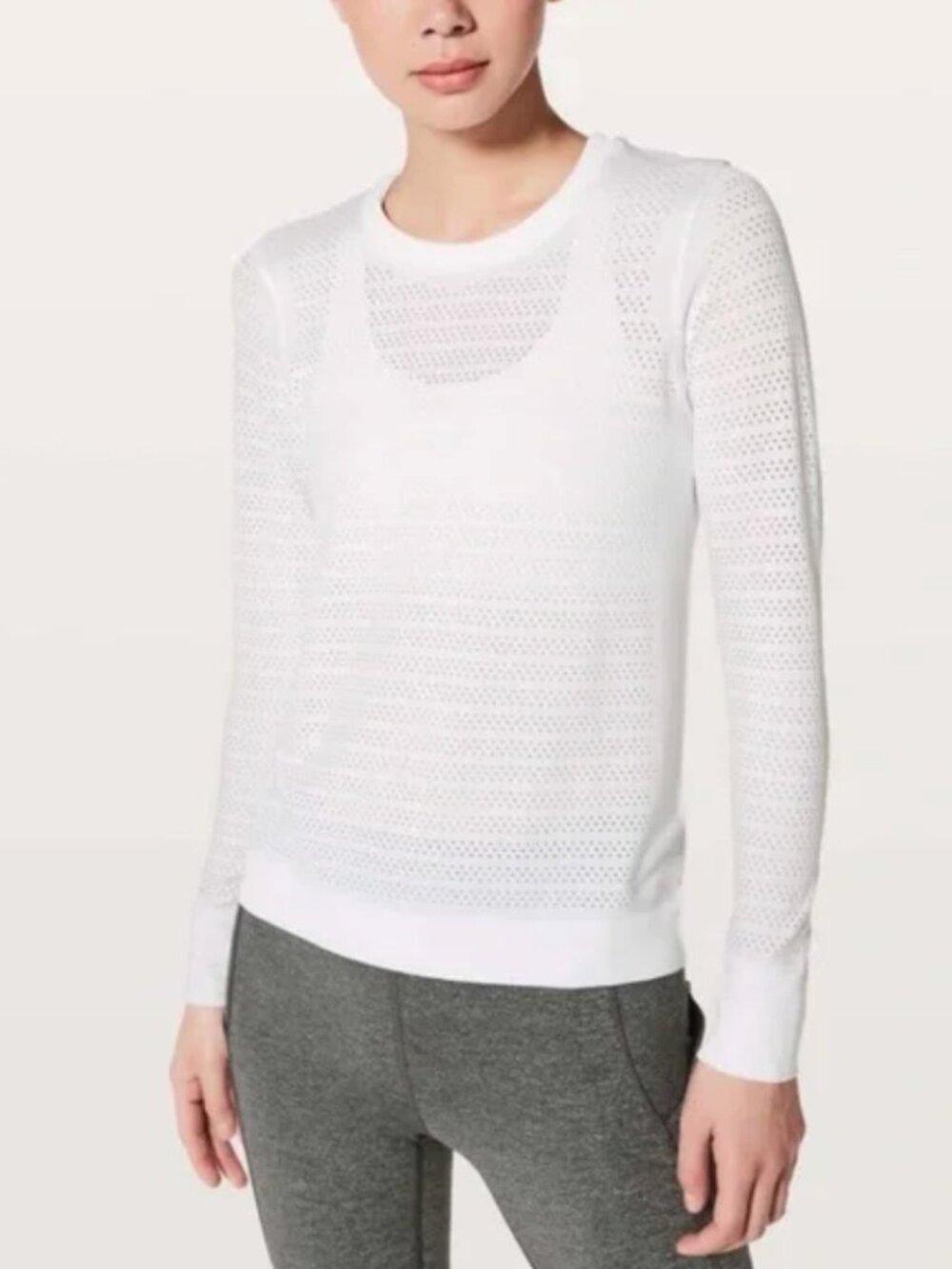 Lululemon Breeze By Long Sleeve Squad In White Women's 10